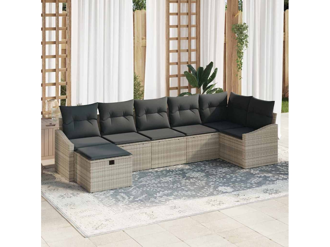 Vidaxl Conjunto De Sofás 8 Unid. Vime Pe
