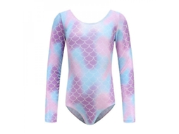 Traje de balé Rebe-Gynastica para meninas com malha de manga comprida Dança Yoga Esporte De Dança 150cm C