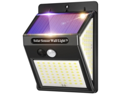 Lâmpada Solar Externa Com Sensor De Movimento,100 Leds,3 Modos,impermeável,iluminação Sem Fio Para Jardim,parede Externa 1 Unidade Btforus