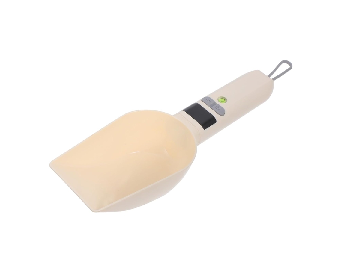 Colher Medidora Eletrônica Ajustável Healeved Com Balança Digital Precisa, Abs Branco, Ração De Animais Estimação
