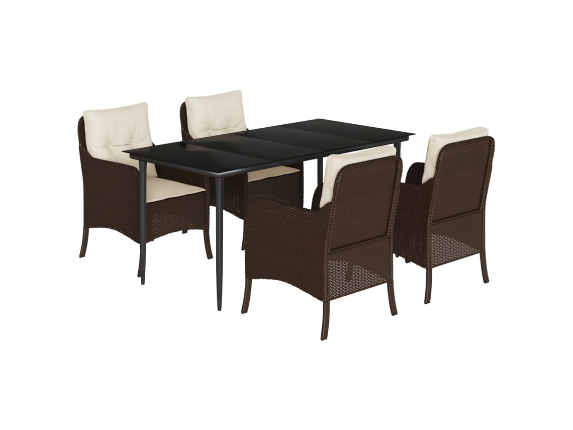 Garden Dining Set, Garden Dining Sets Vidaxl Marrom Rattan / Vime (mesa Com 160 Cm De Comprimento)