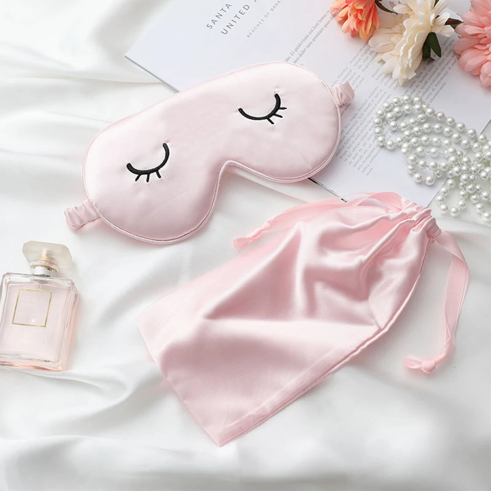 Máscara de Dormir de Seda para Mulheres e Homens, Faixa Elástica para a Cabeça, Fofa para os Olhos, Noturna, Bandagem, Anti dormência AQUAFORGE