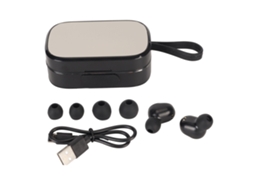 Fones De Ouvido Sem Fio Bluetooth 5.1 Mini Ipx7 À Prova D'água Com Display Digital Para Celulares Tablet Preto