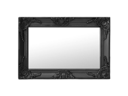 Espelho de Parede Estilo Barroco 60X40 Cm Preto Decoração