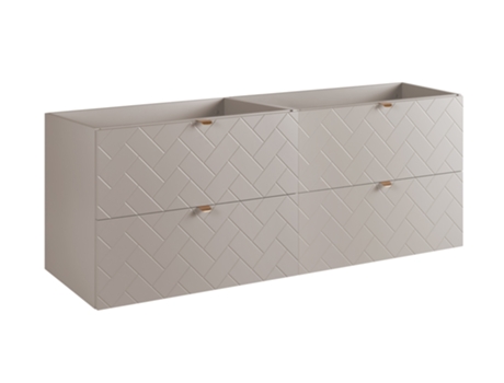 Armário De Banheiro, Caxemira Com Alça Dourada, 160 X 57 X 46 Cm 3xe Living
