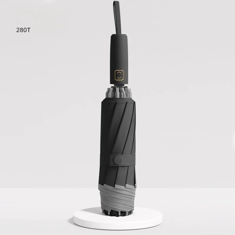 Guarda chuva Reversível Automático, Borda de Silicone, Tecido 280t, Guarda chuva de Negócios de Alta Qualidade MDUG (preto 10k)