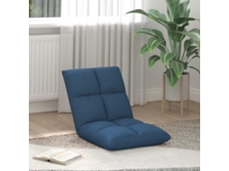 Vidaxl Cadeira De Chão Ajustável Azul Tecido