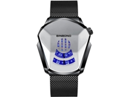 Lurelia Relógio Digital Masculino, Visor Digital, Led, Prata, Azul