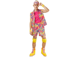 Fato de skatista de boneca multicolorida famosa para homens