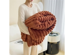 Cobertor de Pelúcia Artificial Quentinho com Estampa Coelho Perfeito para o Outono Feito em Fleece Coral Macio