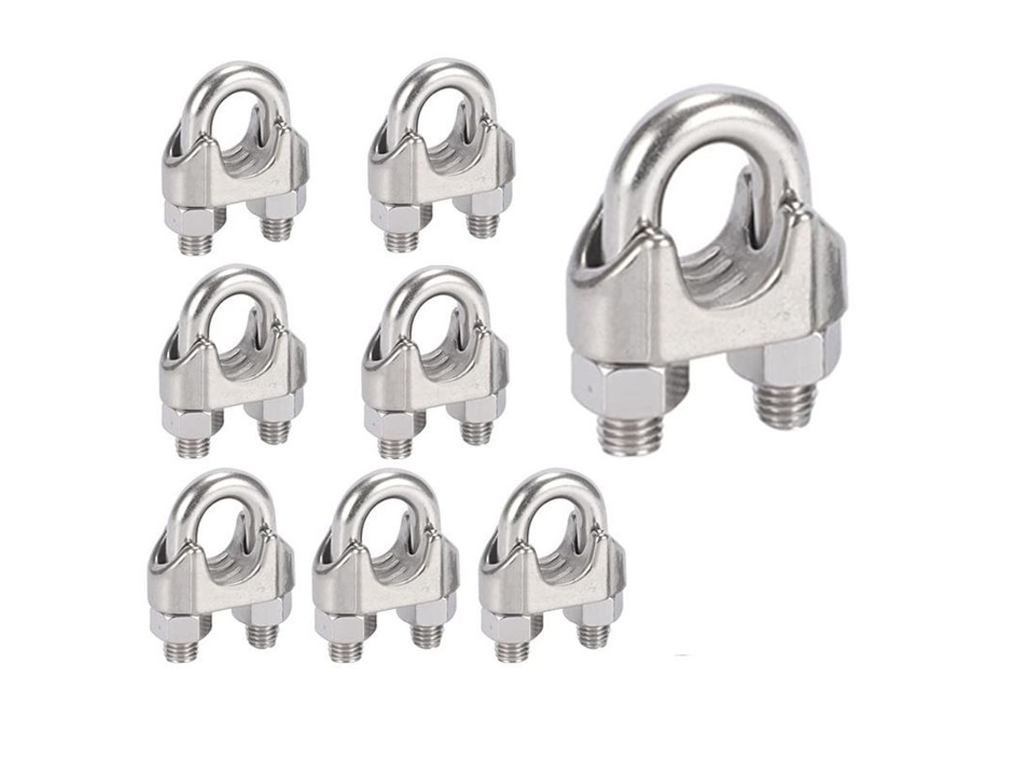 Abrazaderas De Cable U-bolt De Acero Inoxidable 304, Clip De Cable Saddle, 10 Piezas, M8