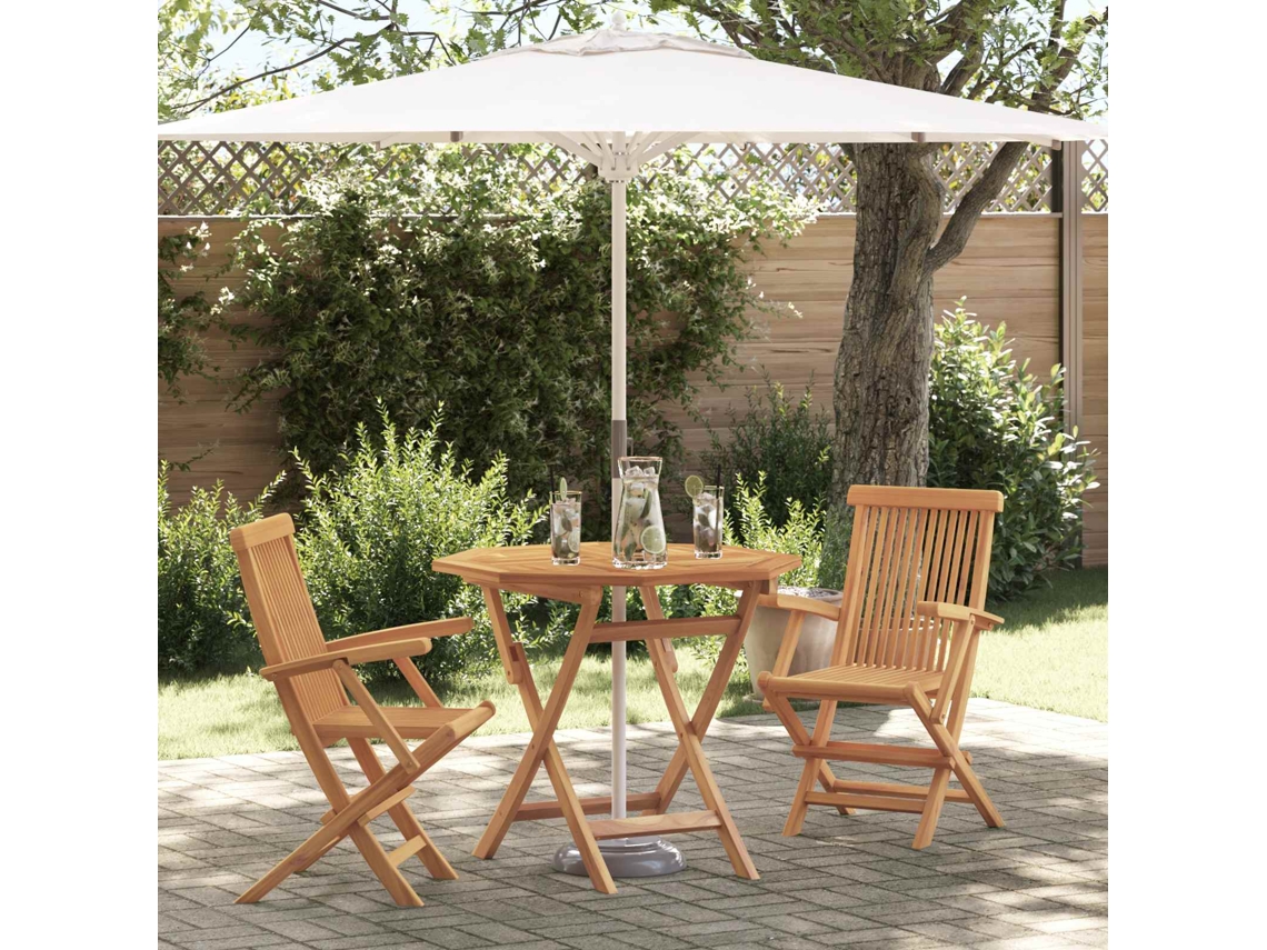 Vidaxl Conjunto De Jantar Para Jardim 3 Unid. Castanho