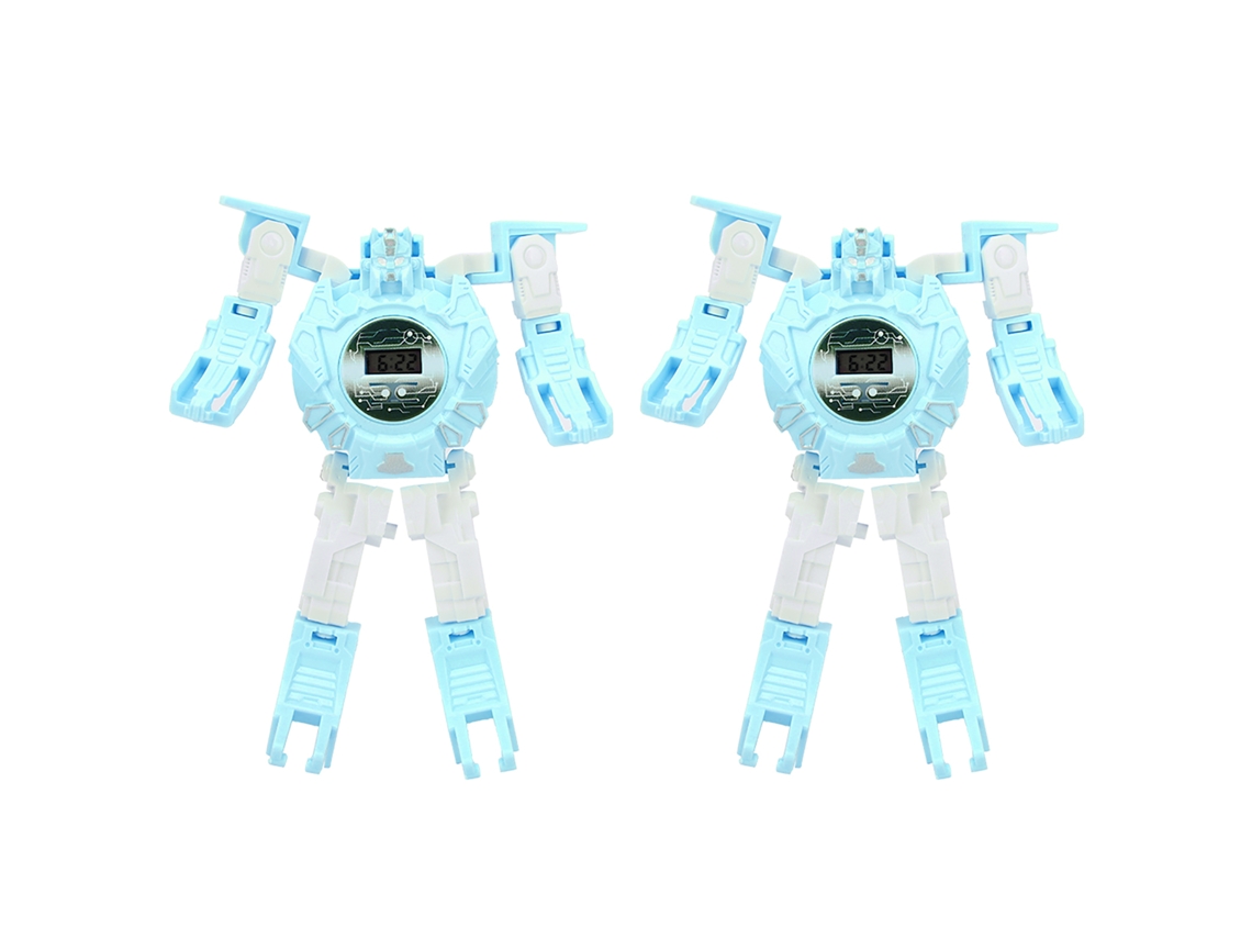 Relógio de pulso eletrônico transformável ATS, brinquedo educativo, presente para crianças, azul.