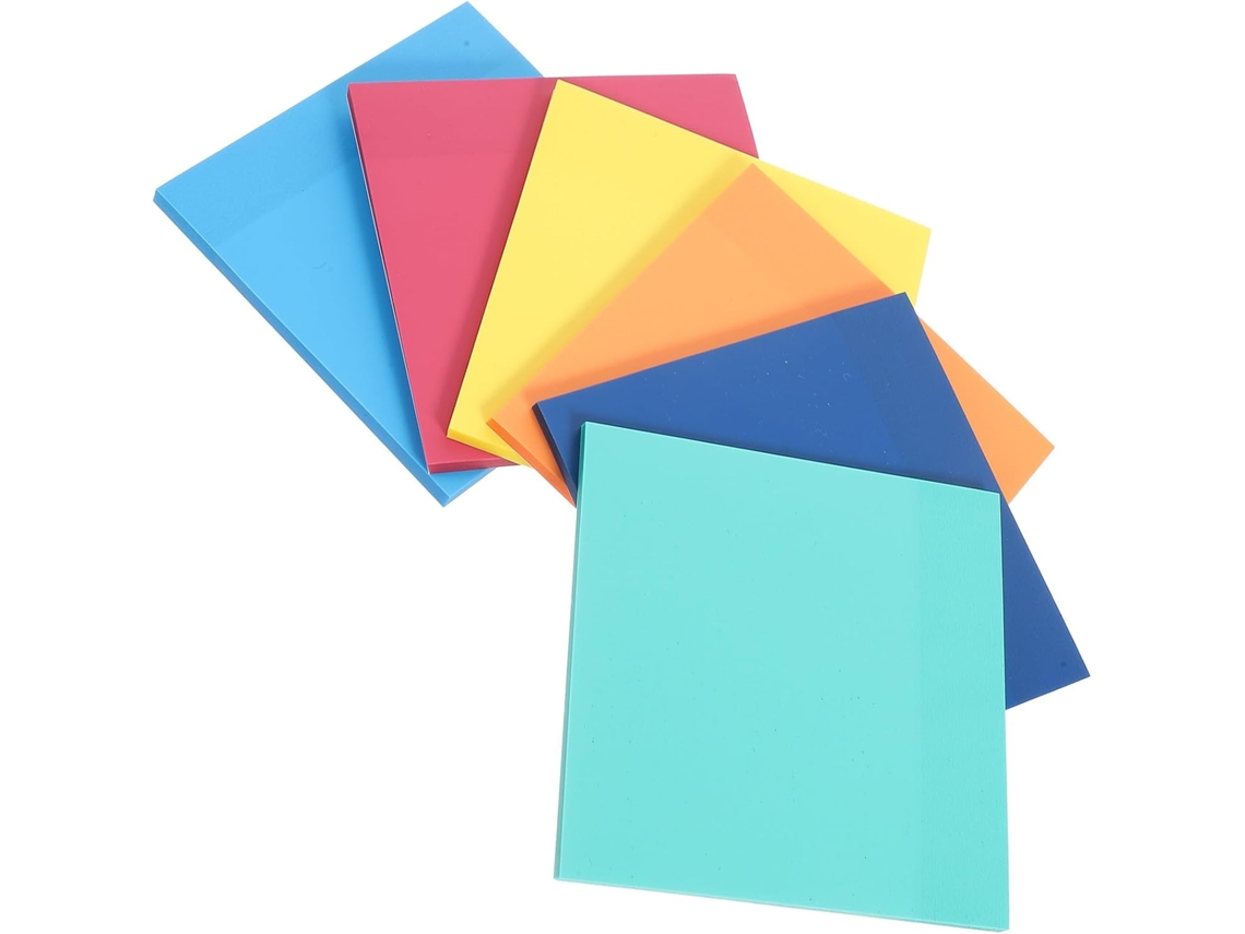 Autocolantes Mémo Fluorescentes Pet 6 Couleurs, Design Adhésif Et Portable, Para Maison Et Bureau