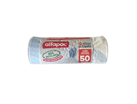 Sacos de Lixo ALFAPAC 15U de 50L 68X75Cm Branco Autovedante
