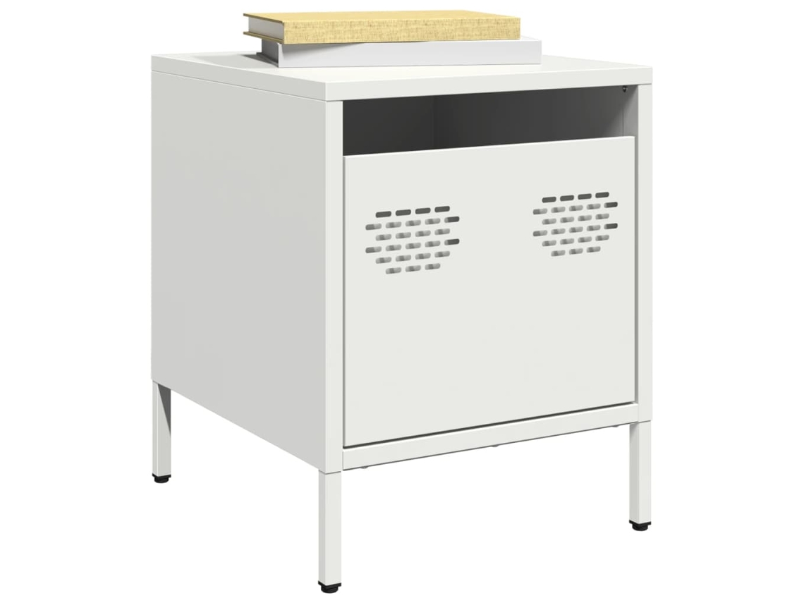 Vidaxl Mesas De Cabeceira 2 Pcs 35x39x43,5 Cm Aço Branco
