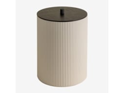 Sklum Lixeira Com Tampa Em Abs E Bambu Ozene Abs Beige Creme                                                        5,5 L