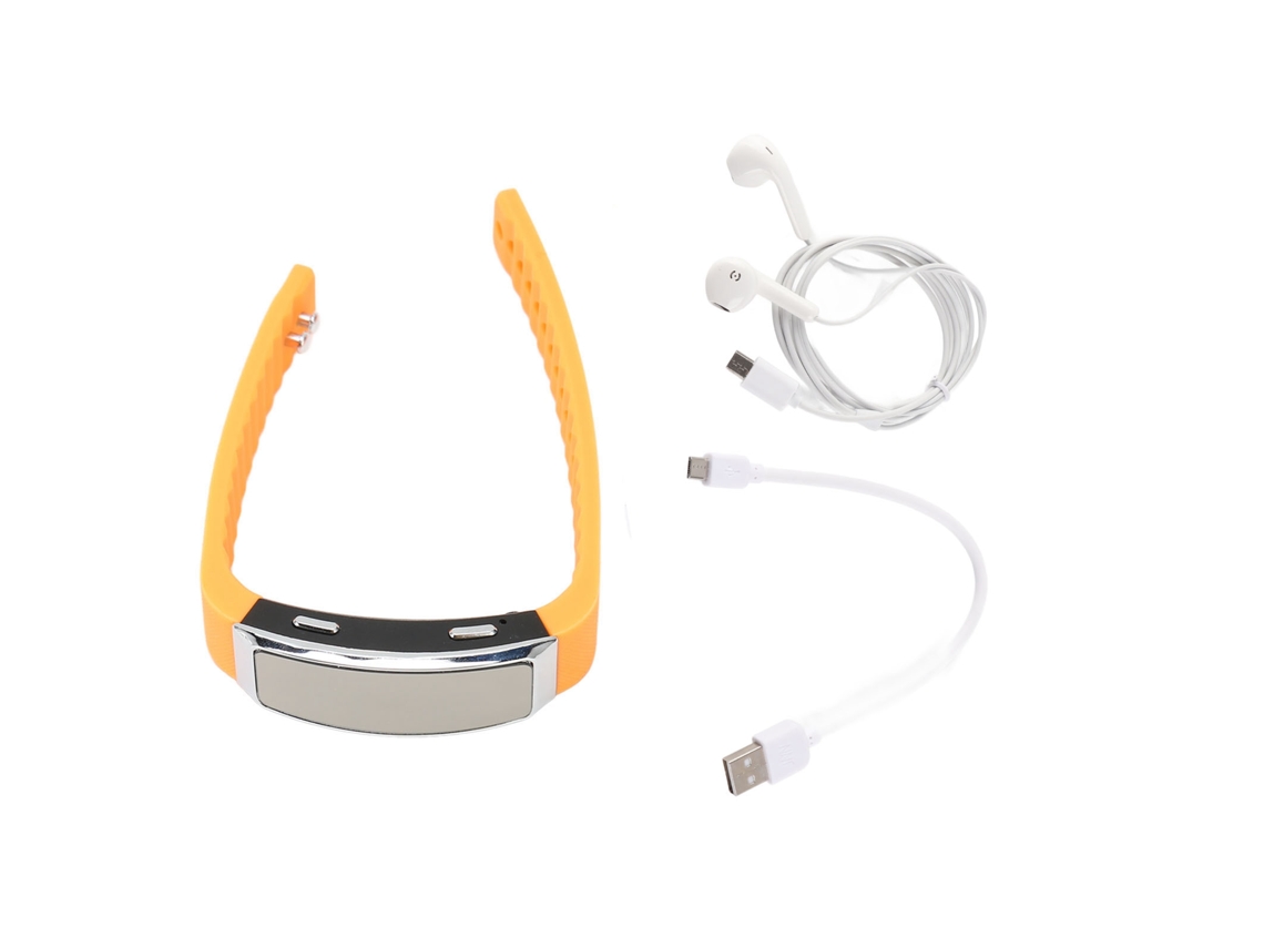 Aetheria gravador de Relógio Pulseira Ativação por Voz Redução de Ruído Recarregável Player Música Laranja 8gb