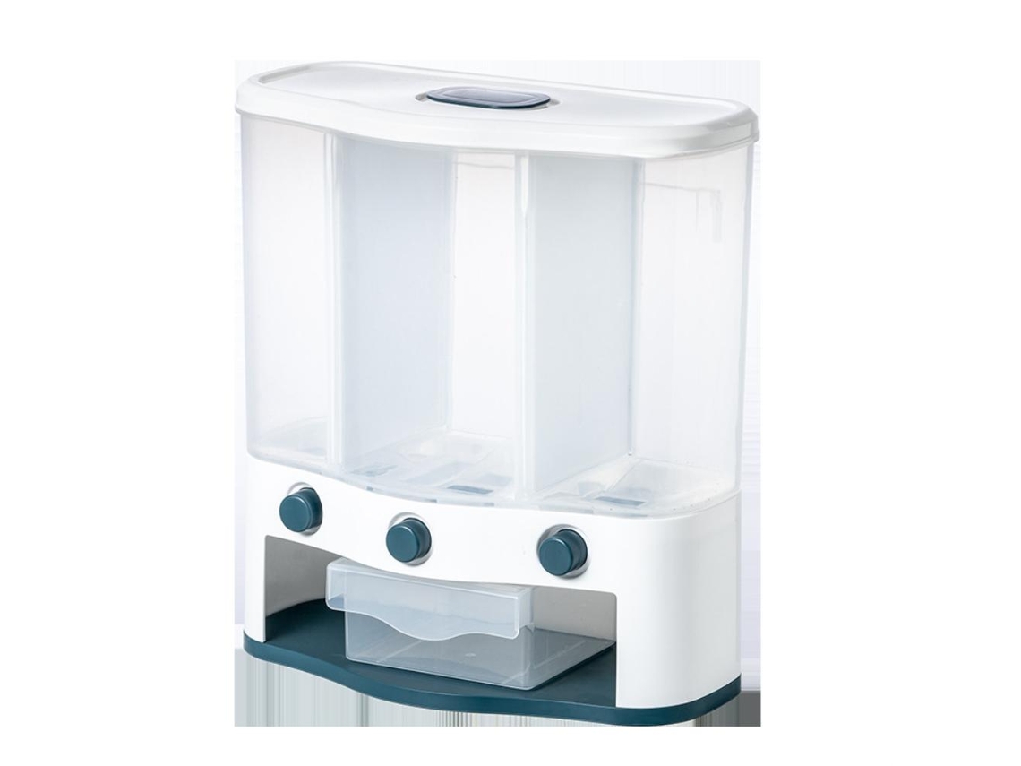 Dispenser de Alimentos Secos de Parede com 3 Compartimentos de 6l | S/MARCA
