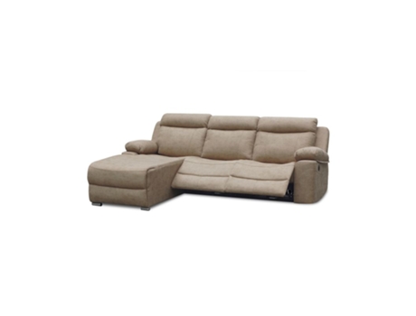 Nellie Sofá de 3 lugares Relax com Chaiselongue Direito Cimento 276 X 102 X 187 Cm DUEHOME