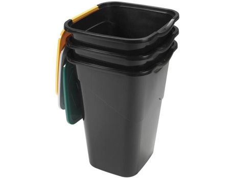 Conjunto de lixeiras pretas Heidrun 3 x 50L