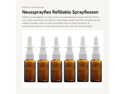 Neussprayfles De 20ml - 6 Unidades - Vidro De Âmbar - Reutilizável - Aspirador - Pneumático - Proteção Uv - Spray De Vidro
