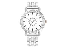 Relógio Analógico de Quartzo Masculino com Pulseira de Aço Estilo Casual Branco