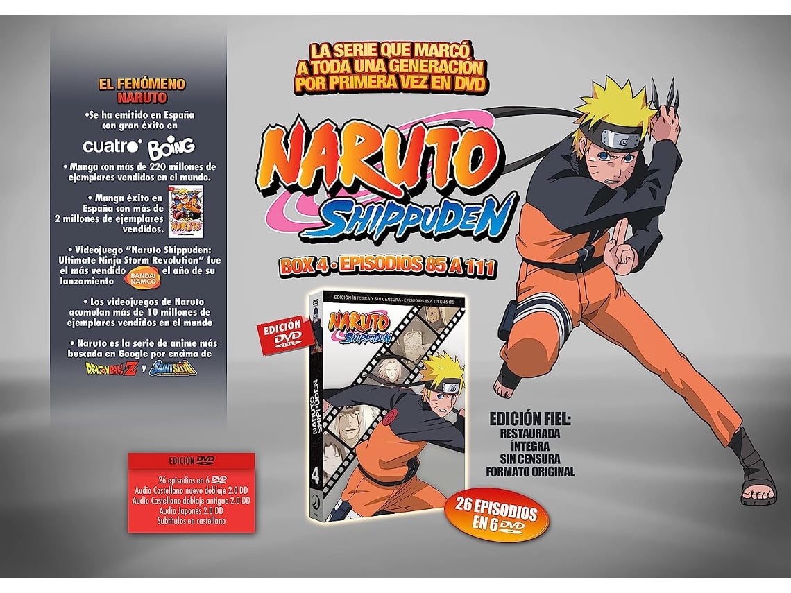 Dvd Box Naruto Shippuden - 1ª Temporada Box 3 4 Discos - Playarte