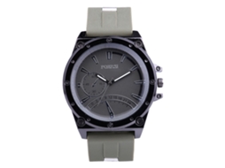 Relógio masculino casual com pulseira de silicone, mostrador redondo, quartzo, verde militar.