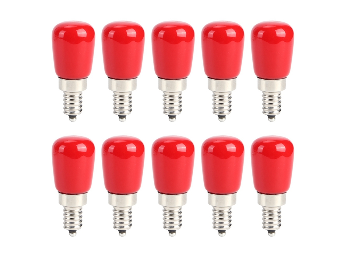 Rebe-10 Peças Lâmpadas Led Vela E12 1,5w 110v Vermelhas Para Lâmpada De Teto E Mesa