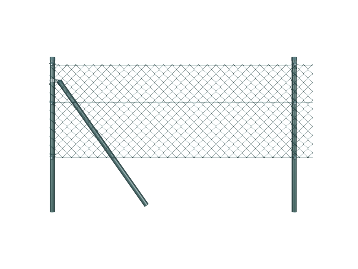 Conjunto 1 Poste De Cerca Vidaxl Verde Aço (10 X 0,4 M)
