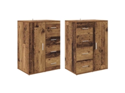 Conjunto 2 Estante De Armazenamento Vidaxl Castanho Derivados De Madeira (59 X 39 X 80 Cm)
