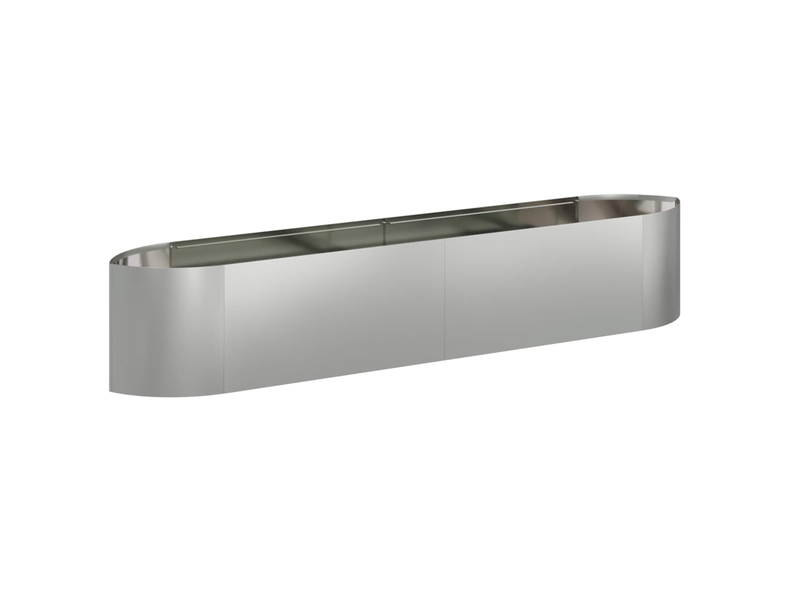 Conjunto 1 Jardineira Elevada Vidaxl Prateado Metal (220 X 40 X 40 Cm)
