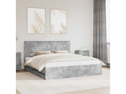 Vidaxl Estrutura Da Cama Cinzento 180 X 200 Cm Madeira De Engenharia