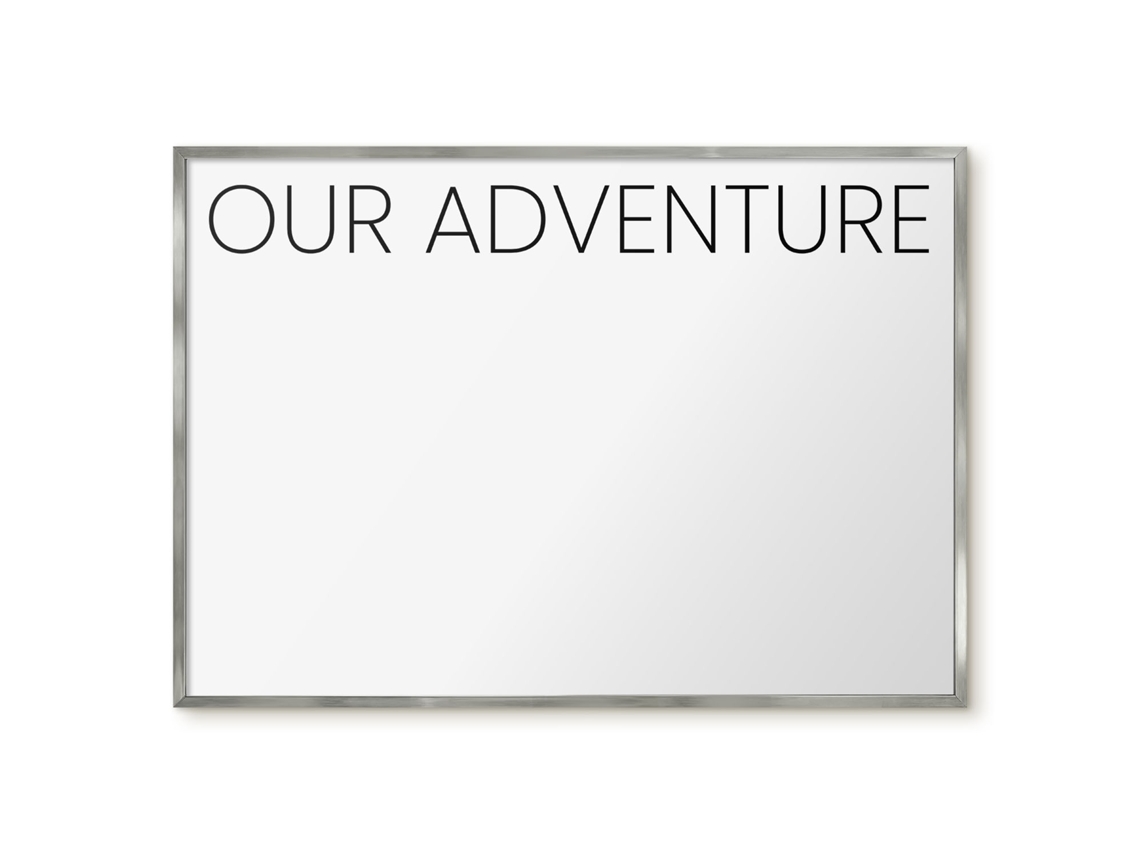 Quadro de vidro magnético Nossa aventura para o hall Espelharte (100x70 cm)