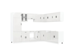 Conjunto 14 armário de cozinha conjunto Porto VIDAXL brilho branco