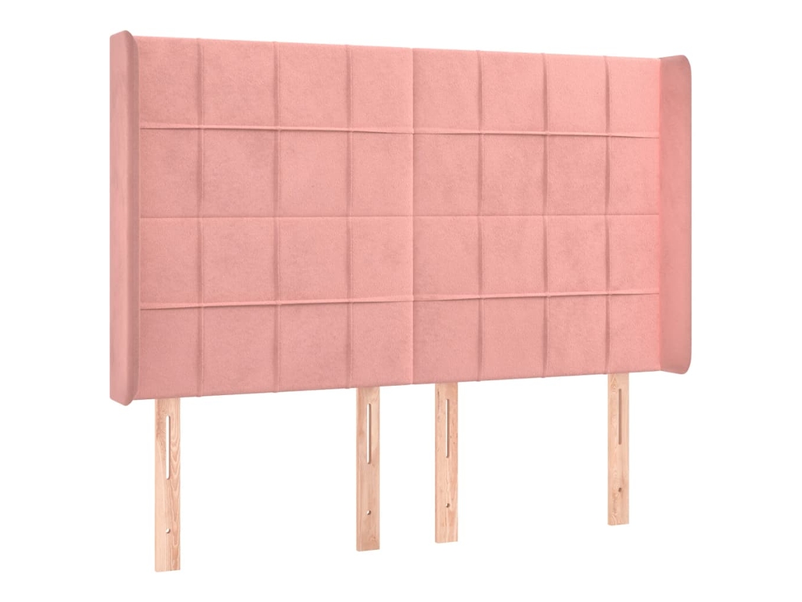 Headboard, Headboards Vidaxl Cor-de-rosa Veludo (147 X 16 X 118/128 Cm)