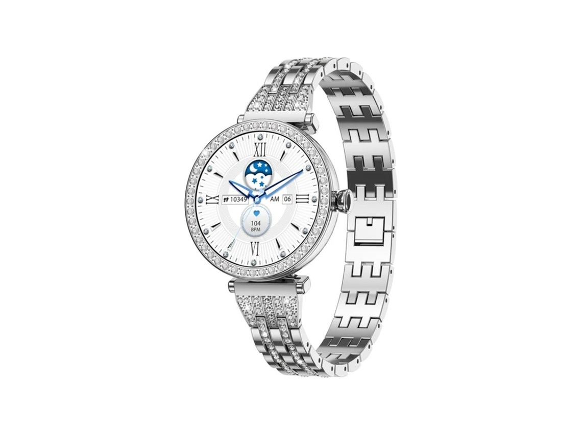 Smartwatch com Chamada Bluetooth 1.19 Amoled Always On Display Diamond Smartwatch Feminino com Monitor de Frequência Cardíaca/Spo2/Sono Bestvite