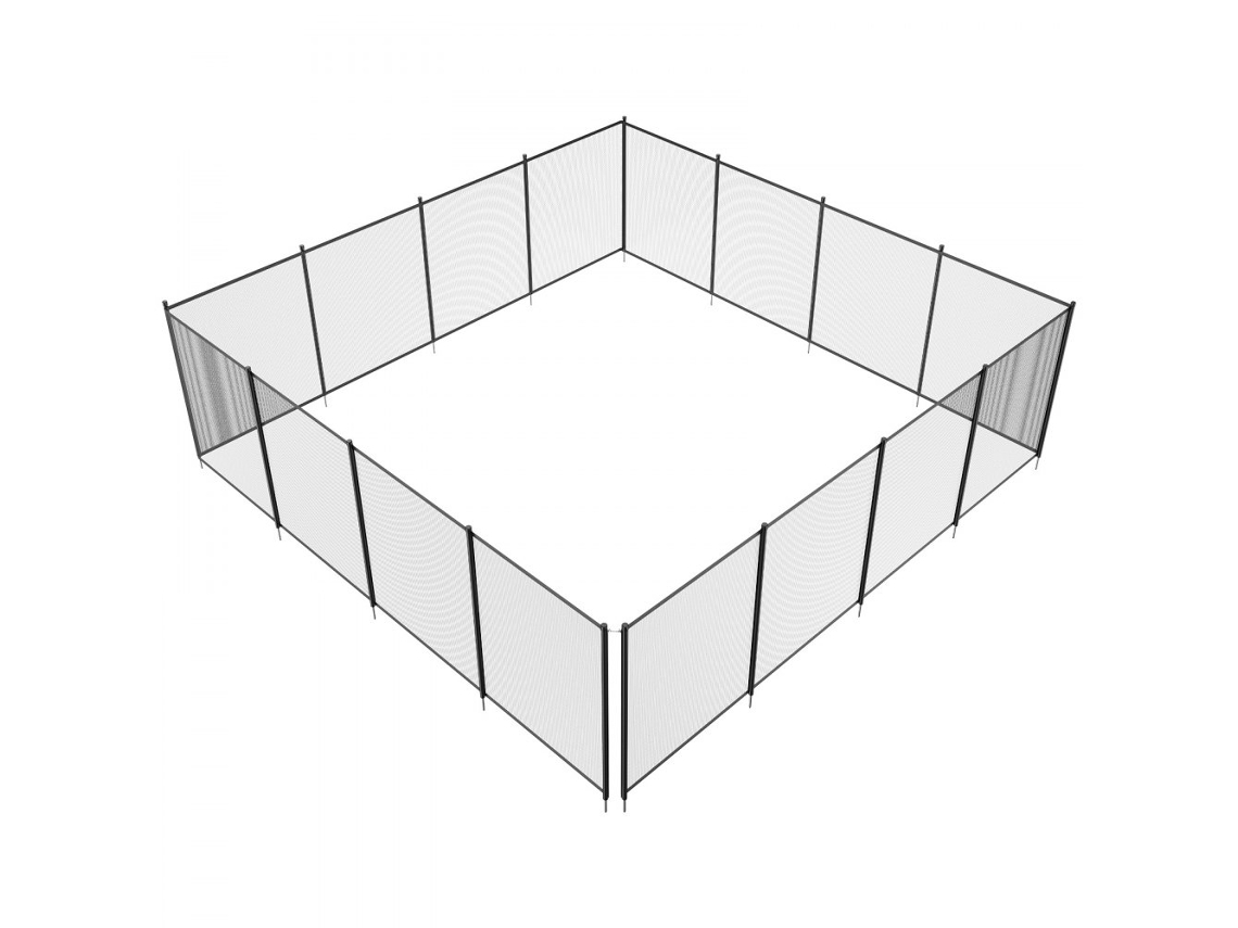 Cerca De Segurança Para Piscina 1,21x14,63m Em Alumínio E Rede Pvc Tekmaquinas