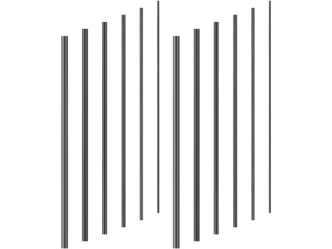 Kit Diy Com 12 Peças De Insertos Fibra Carbono Para Reparo Varas Pesca,10 Cm,sólidos,1 A 3,