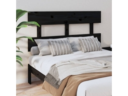 Vidaxl Cabeceira De Cama 144x3x81 Cm Pinho Maciço Preto