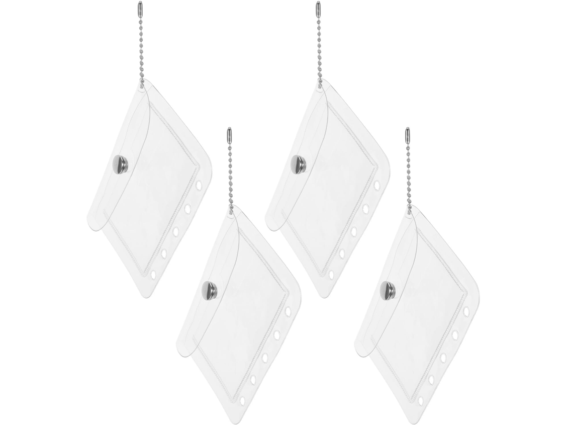 Conjunto Unomor de 4 pastas transparentes impermeáveis com sacos para arquivar objetos e documentos, envelopes com