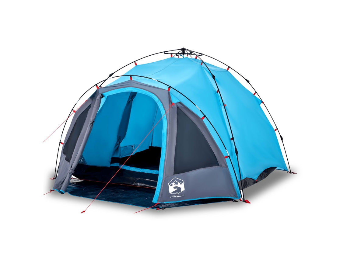 Tenda de campismo cúpula para 3 pessoas VIDAXL libertação rápida azul
