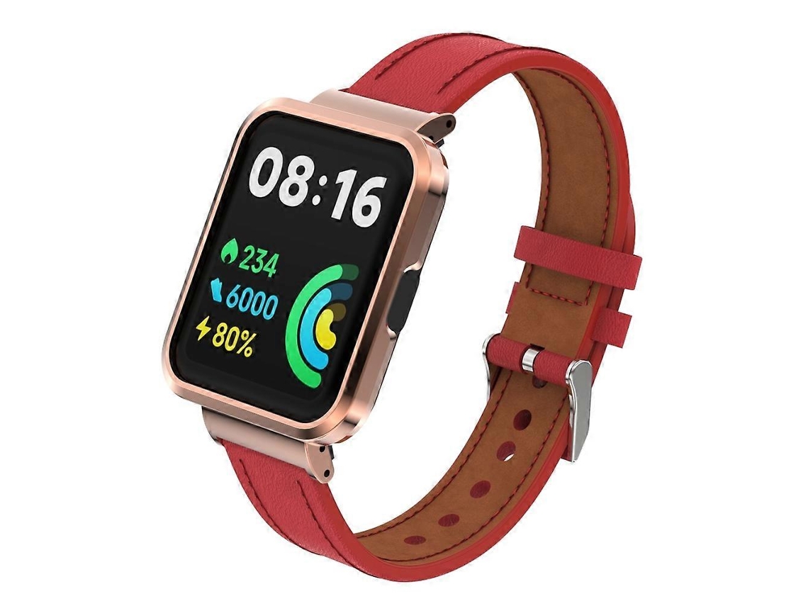 Pulseira Integrada Em Couro E Metal Para Xiaomi Redmi Watch 2 Lite