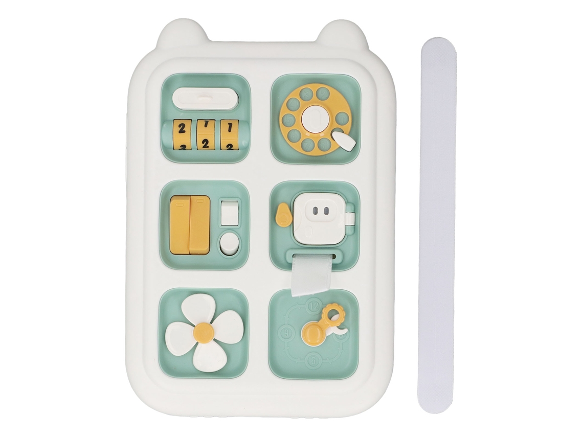 Mali brinquedo de Placa Sensorial Educativo para Bebê com Fita Adesiva Mint Green