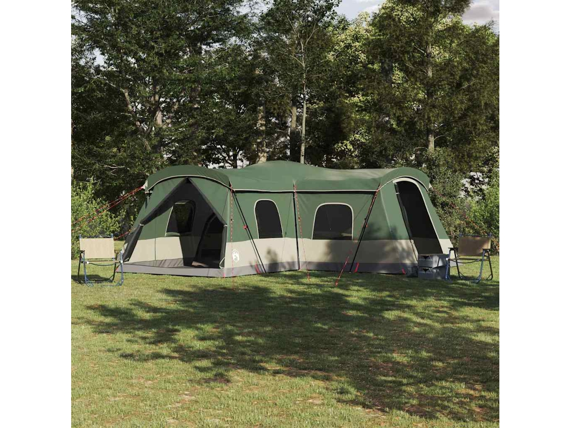 Vidaxl Tenda Para 16 Pessoas Com Telhado Verde 680 X 510 X 210 Cm