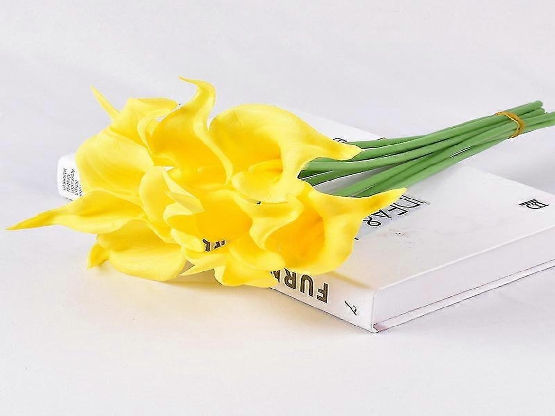 Lírios Artificiais - 10 Peças - Laranja, Espuma/Látex, 34 cm - Aparência Realista - Para Interiores e Casas | Lurelia