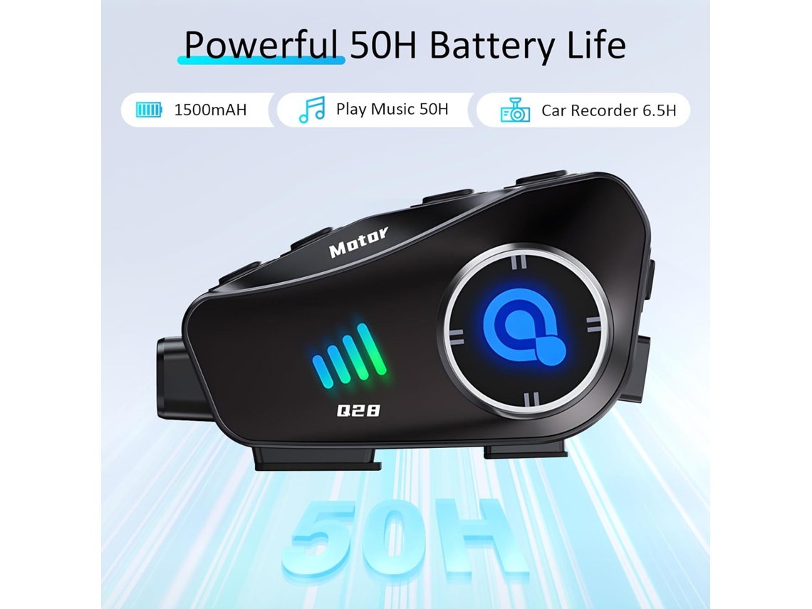 Fone De Ouvido Para Capacete De Motocicleta Com 5.3 Sem Fio, Cancelamento De Ruído Duplo, Ipx6, Compartilhamento De Música, 1000mah, Microfo