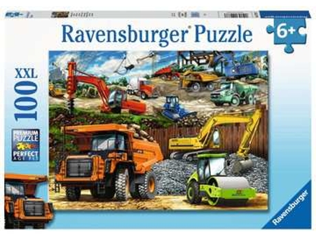 Puzzle RAVENSBURGER Construction Vehicles Xxl 100 Peças Veículos