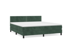 Cama box spring VIDAXL Verde Veludo (180 x 200 cm)